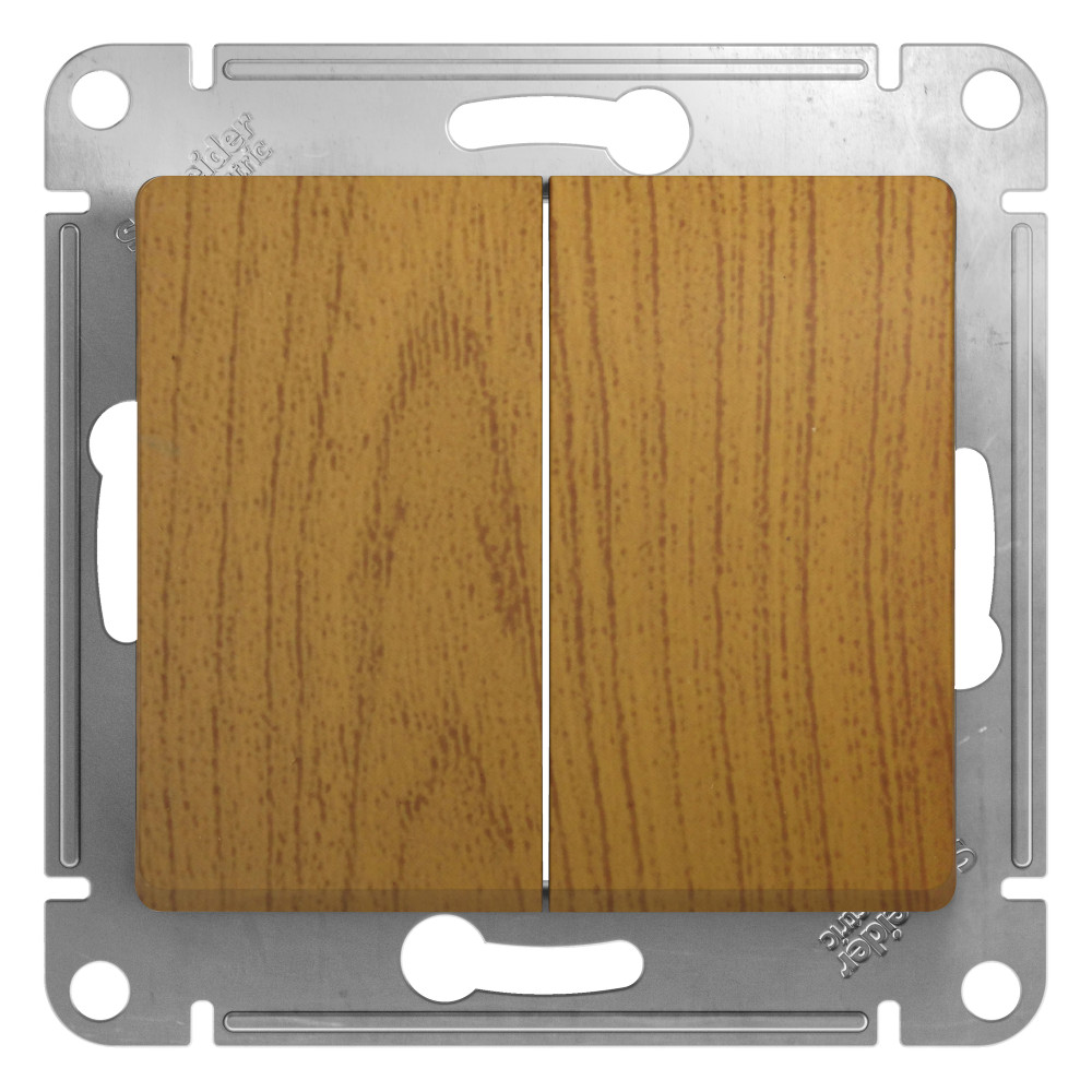 GLOSSA 2-клавишный ВЫКЛЮЧАТЕЛЬ, сх.5, 10АХ, механизм, ДУБ