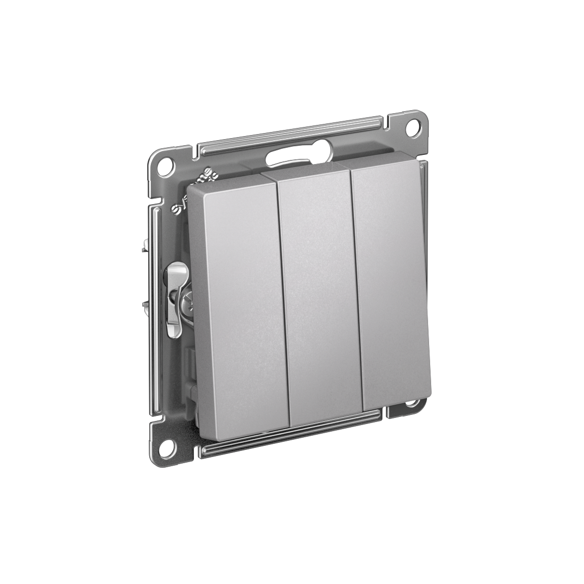 ATLASDESIGN 3-клавишный ВЫКЛЮЧАТЕЛЬ, сх.1+1+1, 10АХ, механизм, АЛЮМИНИЙ