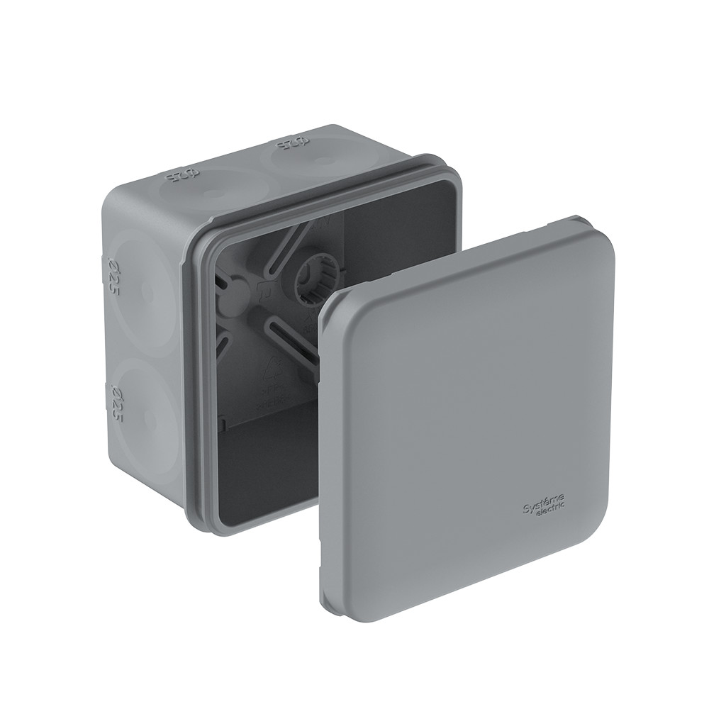 MULTIBOX Коробка распред. 70х70х42 IP66 с 8 мембранными вводами D25 под пистолет СЕРАЯ (со стикером)