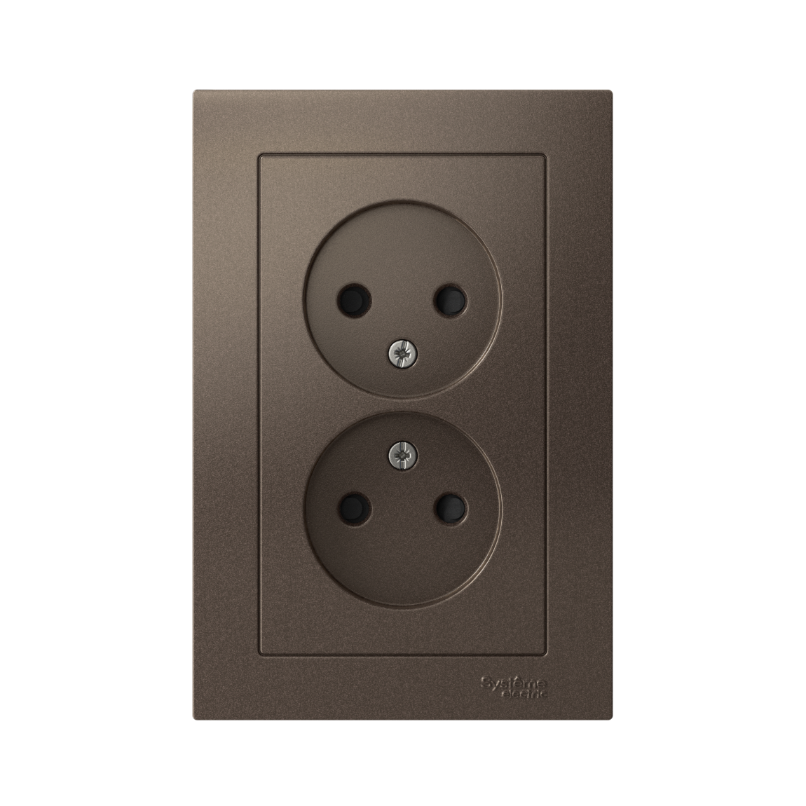 ATLASDESIGN РОЗЕТКА двойная без заземления со шторками, 16А, в сборе, МОККО