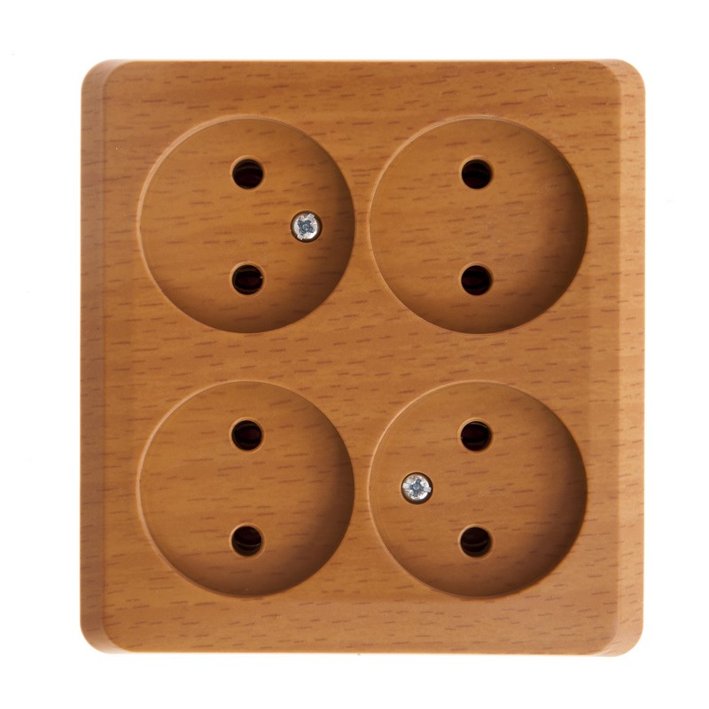 ЭТЮД О/У РОЗЕТКА 4-местная без заземления без шторок, 16А, 250В, БУК