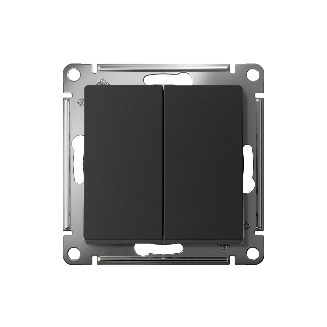 ATLASDESIGN 2-клавишный ПЕРЕКЛЮЧАТЕЛЬ, сх.6+6, 10АХ, мех., быстрозажим. клем., КАРБОН