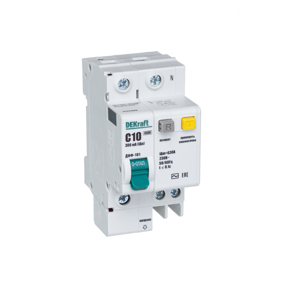 АВДТ 1P+N 10А 300мА тип AC х-ка C ДИФ-101 4,5кА