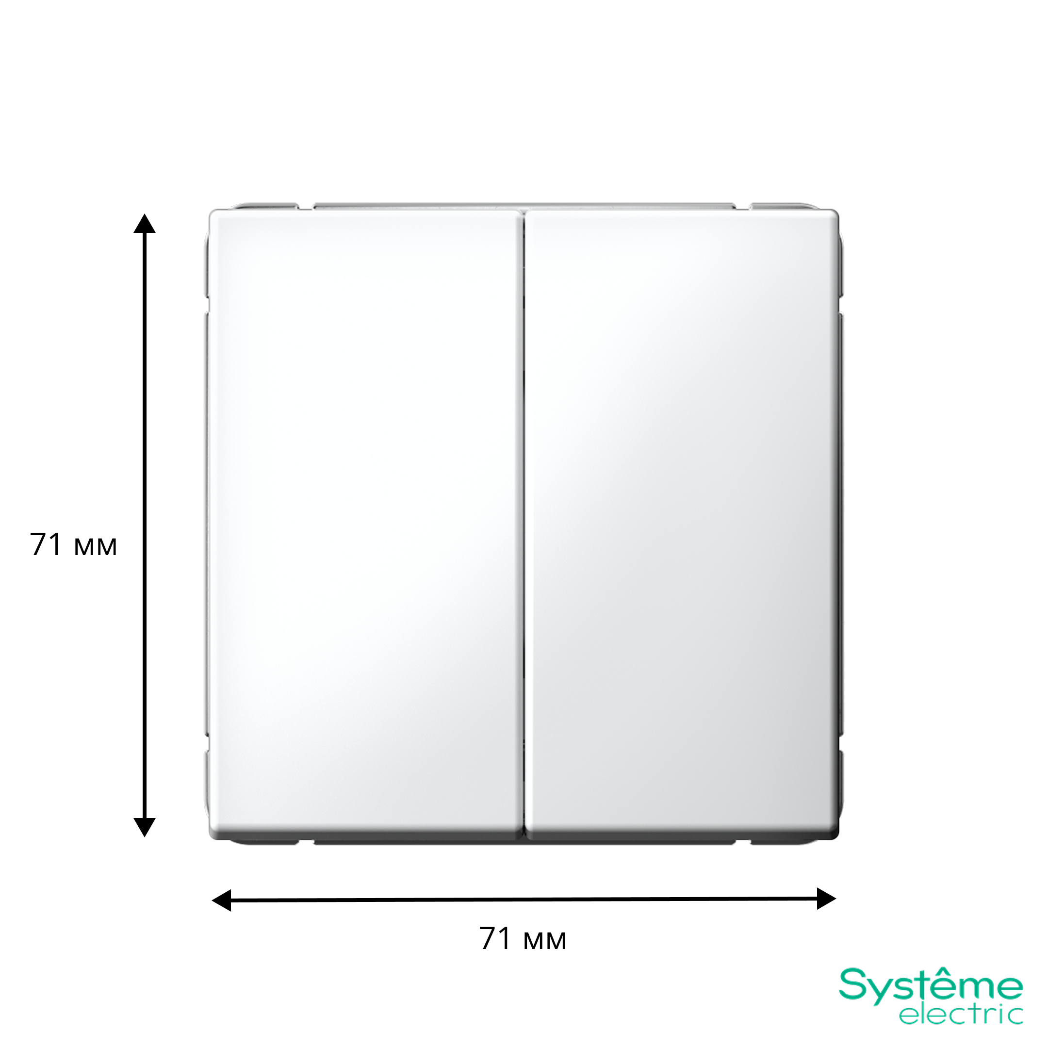 ARTGALLERY 2-клавишный ПЕРЕКЛЮЧАТЕЛЬ, 10АХ, механизм, быстрозажим. клем., БЕЛЫЙ