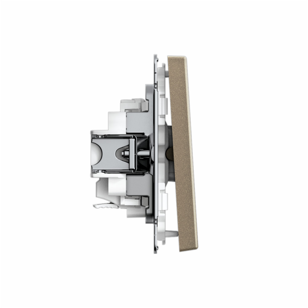 ARTGALLERY 1-клавишный ВЫКЛЮЧАТЕЛЬ, 10АХ, механизм, быстрозажим. клем., ШАМПАНЬ