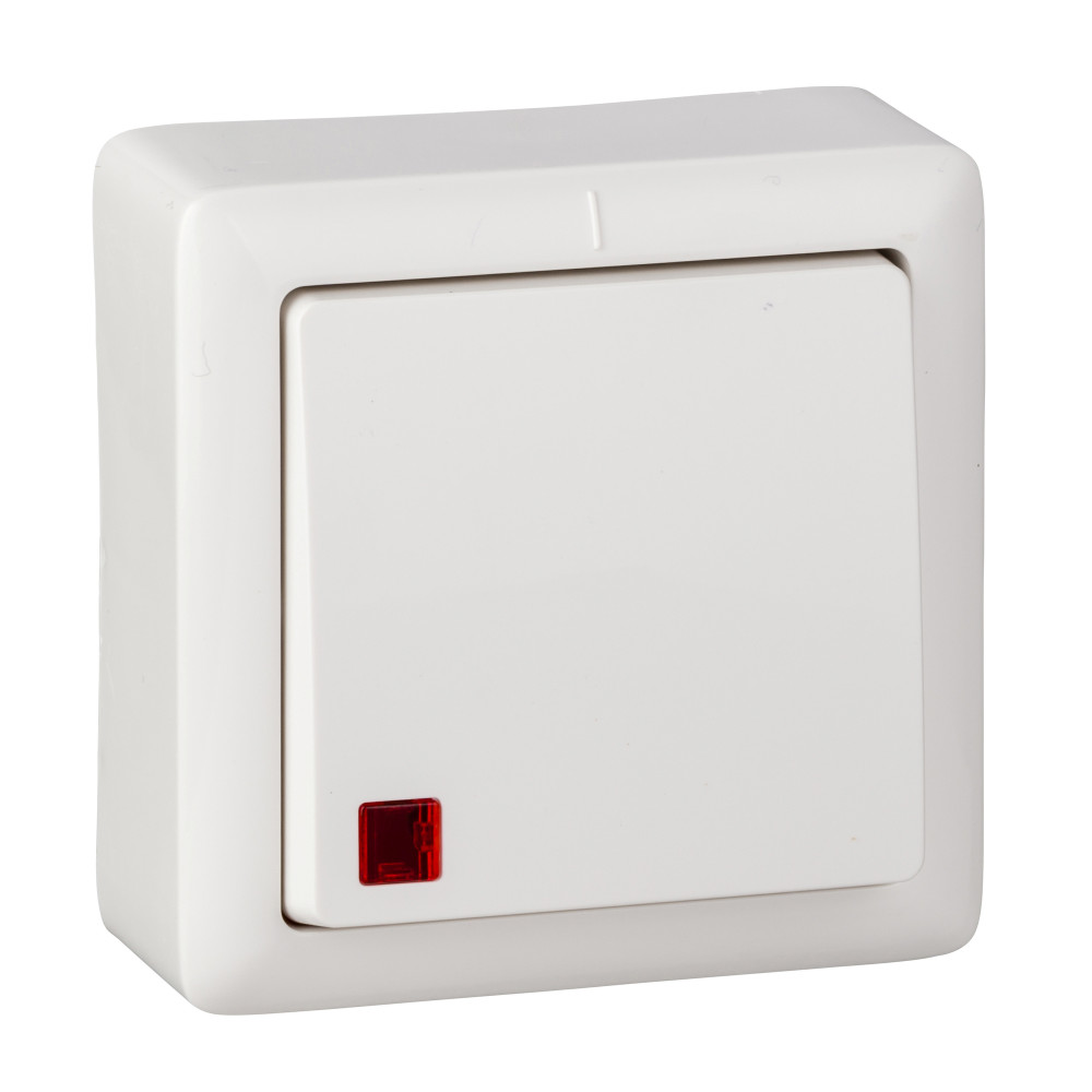 ХИТ О/У 1-клавишный ВЫКЛЮЧАТЕЛЬ с подсветкой 6А, 250В, БЕЛЫЙ