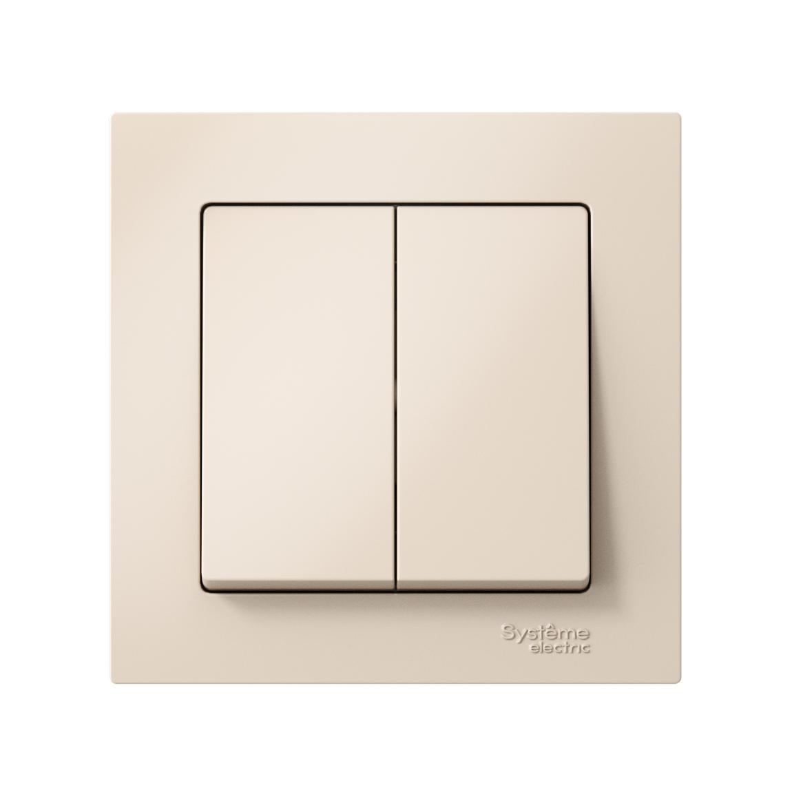 ATLASDESIGN 2-клавишный ВЫКЛЮЧАТЕЛЬ, сх.5, 10АХ, в сборе, БЕЖЕВЫЙ