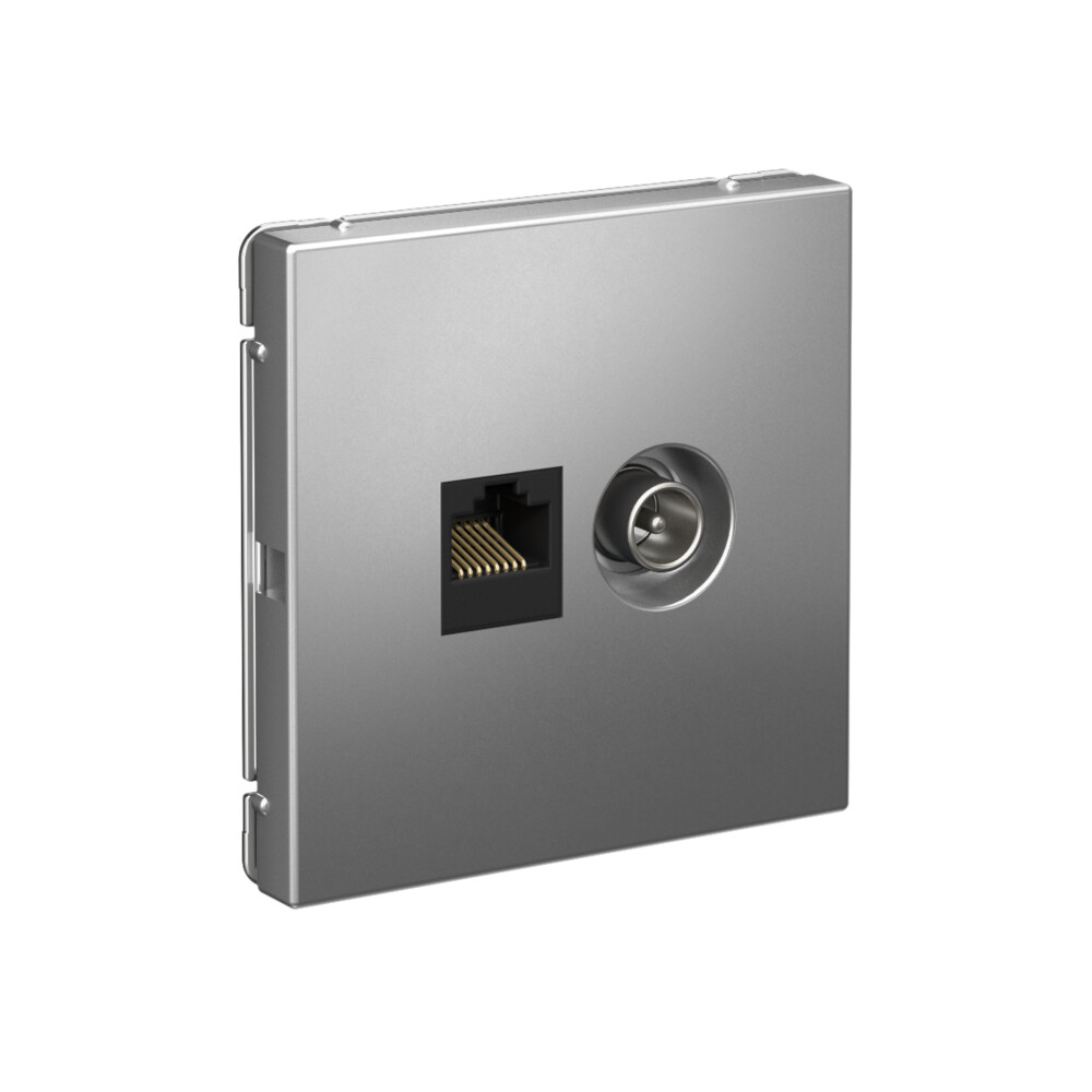 ARTGALLERY РОЗЕТКА двойная ТВ + компьютерная RJ45, кат. 5Е, СТАЛЬ