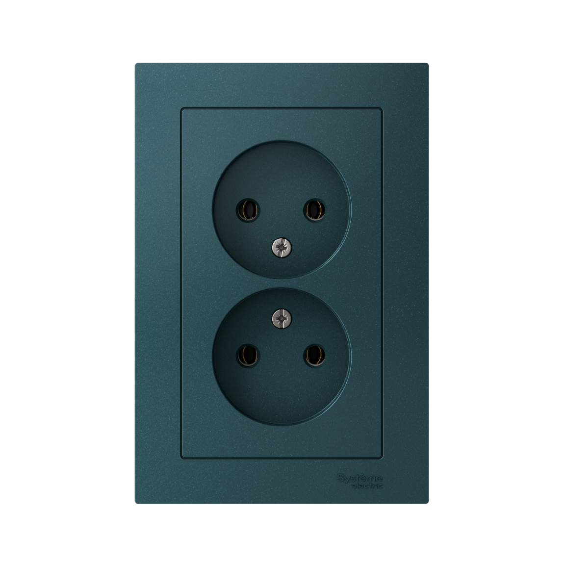 ATLASDESIGN РОЗЕТКА двойная без заземления, 16А, в сборе, ИЗУМРУД