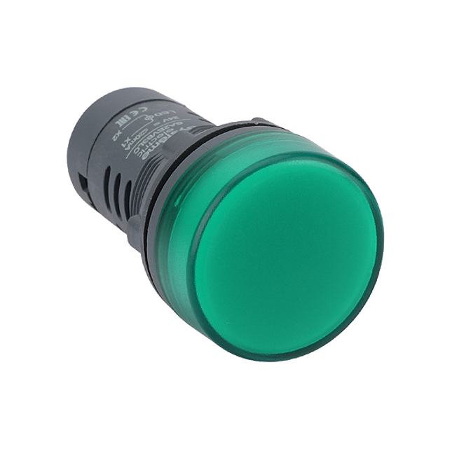 Сигнальная лампа SB7 моноблочная 22мм зеленая LED 220В AC/DC