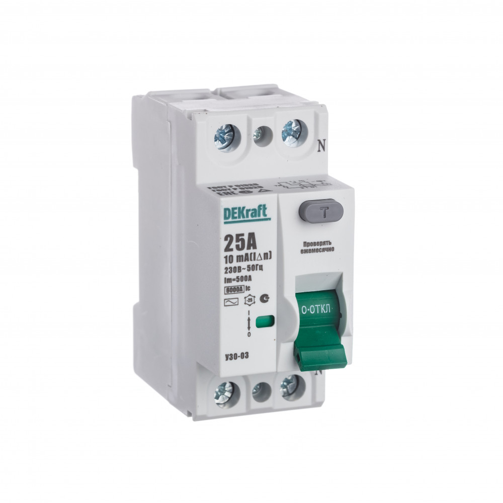 ВДТ 2P 25А 10мА тип AC УЗО-03 6кА стар.