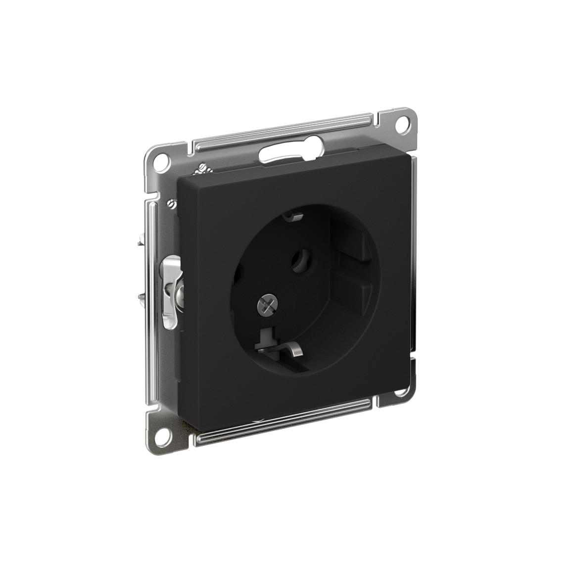 ATLASDESIGN РОЗЕТКА с заземлением без шторок, 16А, механизм, КАРБОН
