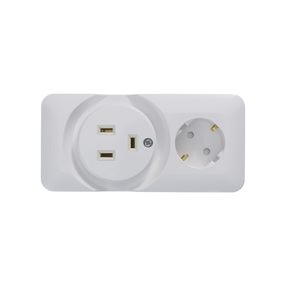 BLANCA О/У РОЗЕТКА комб: ДЛЯ ЭЛЕКТРОПЛИТЫ 32А+силовая, 16А, 250В, БЕЛЫЙ, опт.уп.