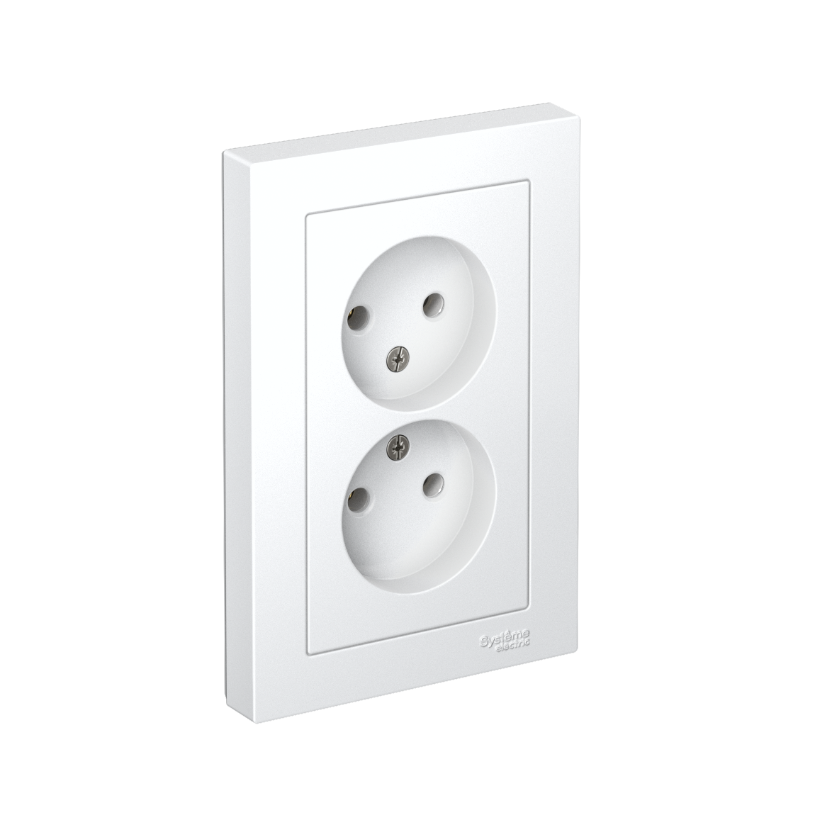 ATLASDESIGN РОЗЕТКА двойная без заземления, 16А, в сборе, ЛОТОС