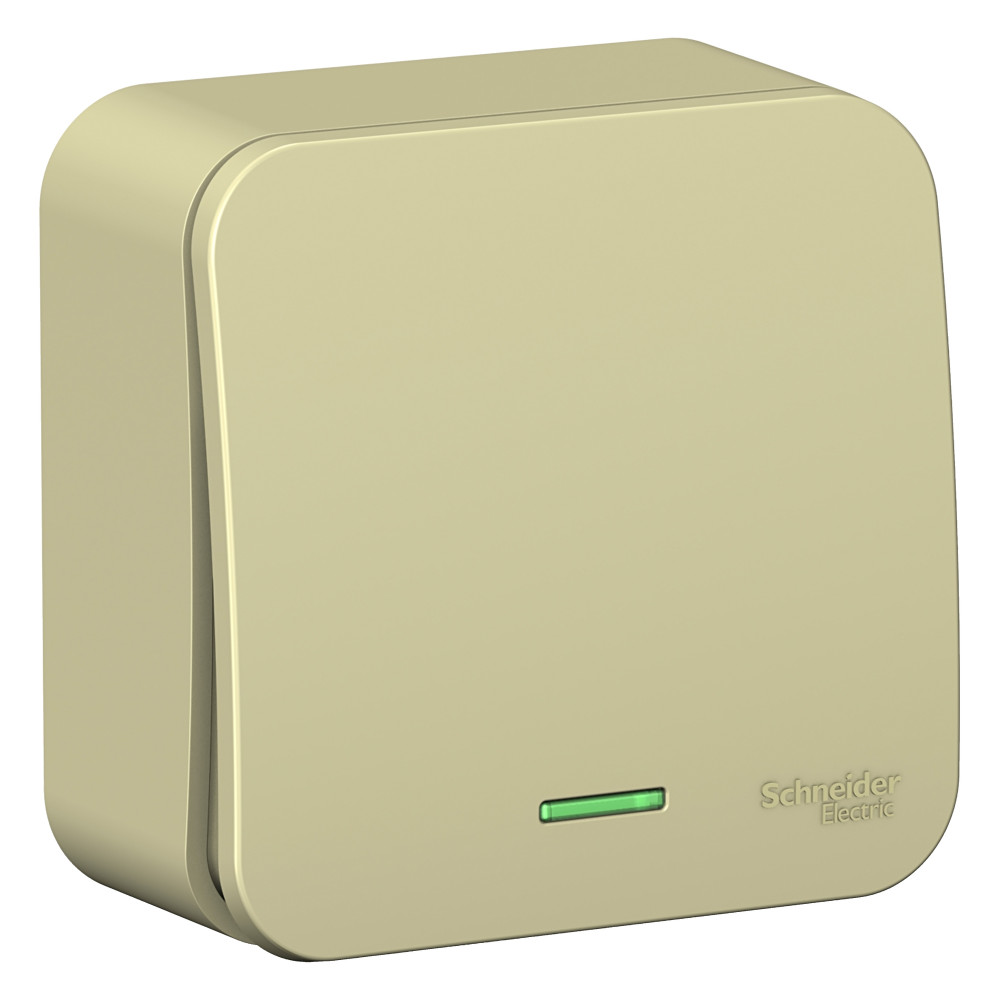 BLANCA О/У 1-клавишный ВЫКЛЮЧАТЕЛЬ (сх.1) с подсветкой, ИЗОЛ.ПЛ., 10А, 250В, БЕЖЕВЫЙ