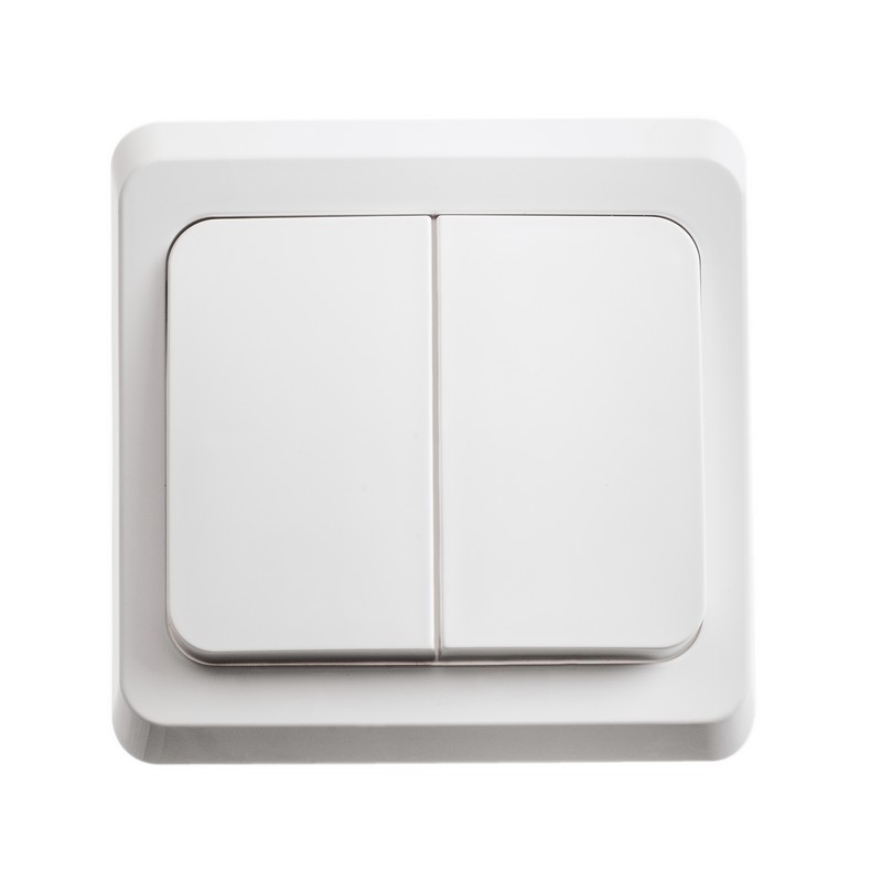 ЭТЮД С/У 2-клавишный ВЫКЛЮЧАТЕЛЬ 10 АХ, БЕЛЫЙ