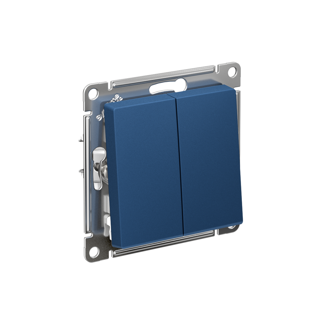 ATLASDESIGN 2-клавишный ПЕРЕКЛЮЧАТЕЛЬ, сх.6+6, 10АХ, механизм, АКВАМАРИН