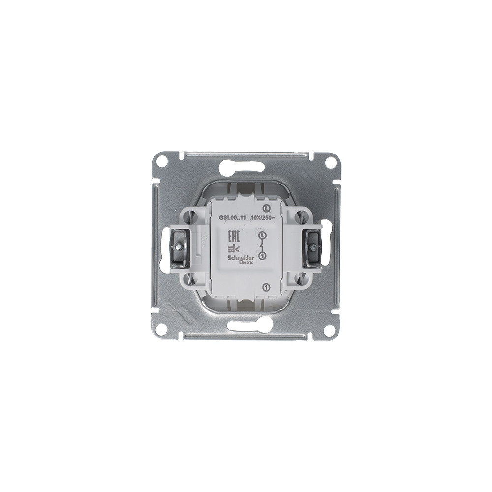 GLOSSA 1-клавишный ВЫКЛЮЧАТЕЛЬ, сх.1, 10AX, механизм, ПЛАТИНА