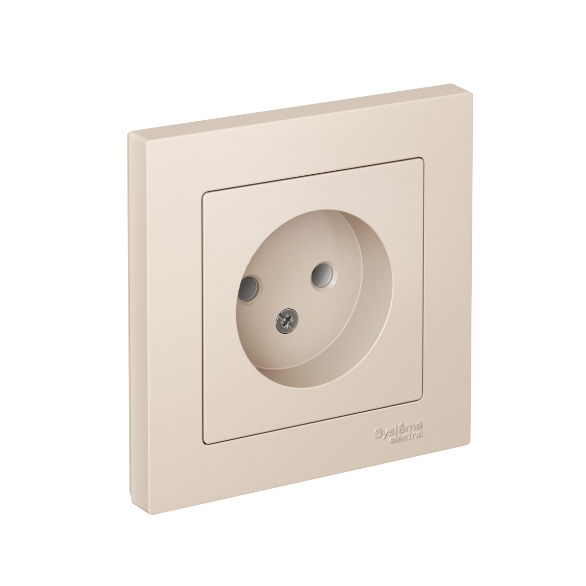 ATLASDESIGN РОЗЕТКА без заземления без шторок, 16А, в сборе, БЕЖЕВЫЙ