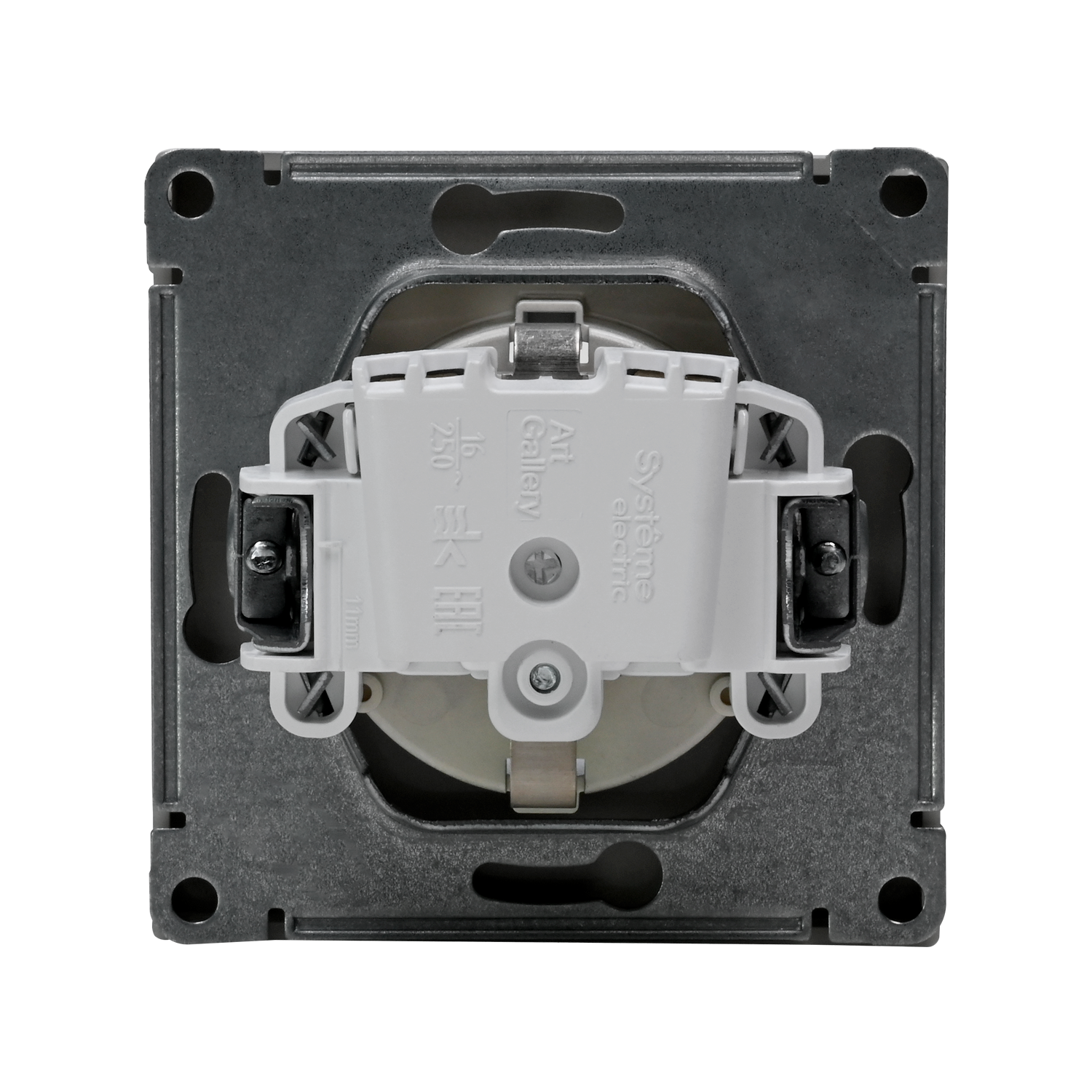 ARTGALLERY РОЗЕТКА с заземлением, 16А, механизм, АЛЮМИНИЙ