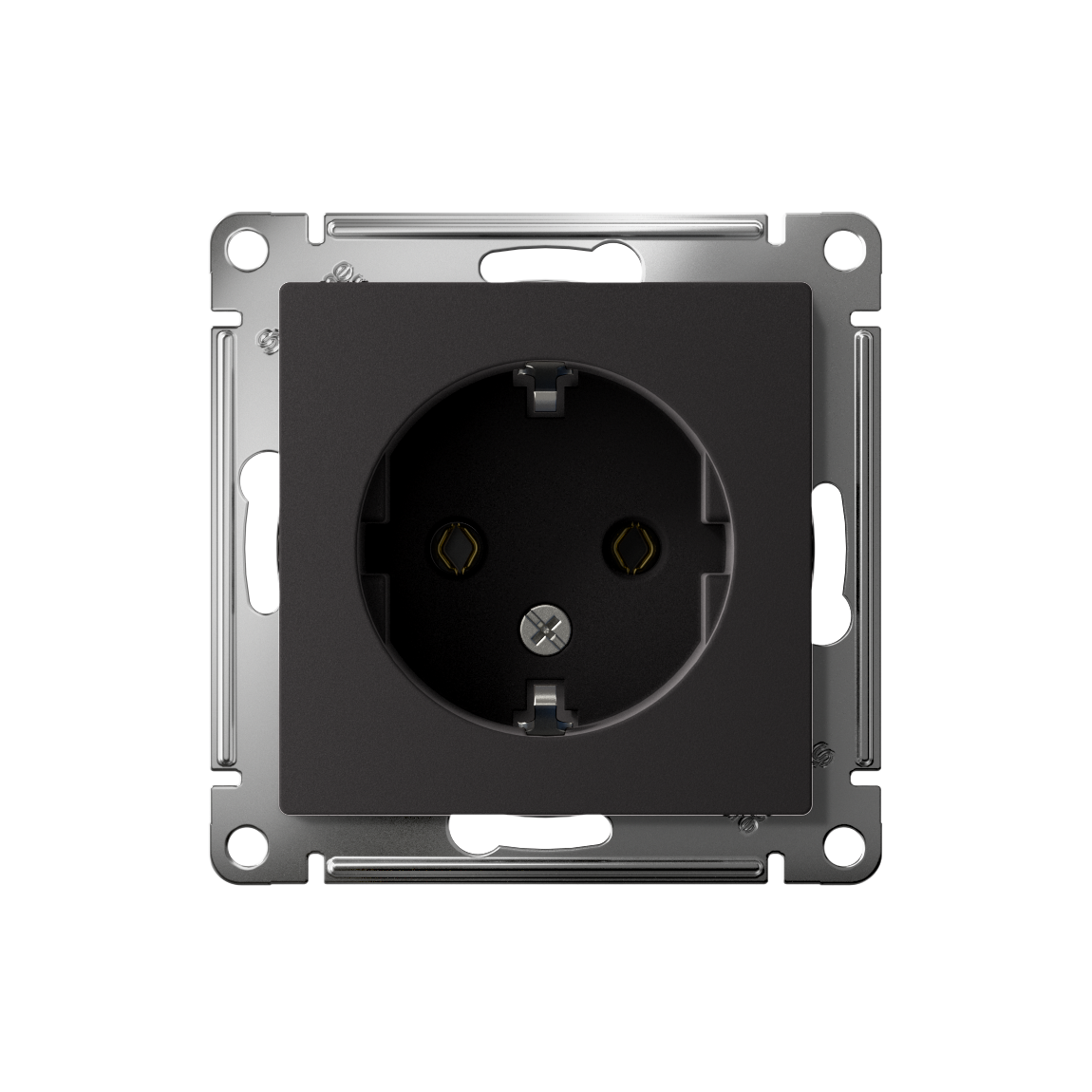 ATLASDESIGN РОЗЕТКА с заземлением без шторок, 16А, механизм, КАРБОН