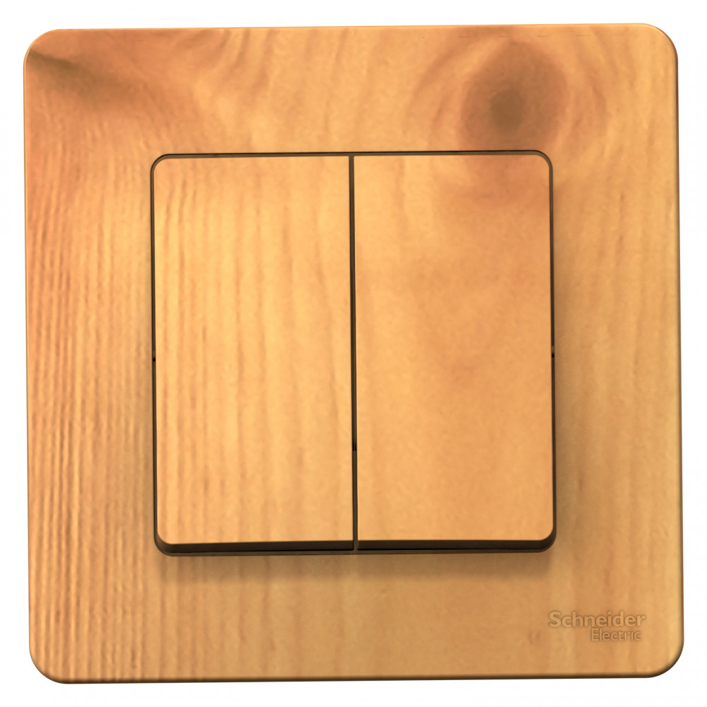 BLANCA С/У 2-клавишный ВЫКЛЮЧАТЕЛЬ (сх.5), 10А, 250В, ЯСЕНЬ