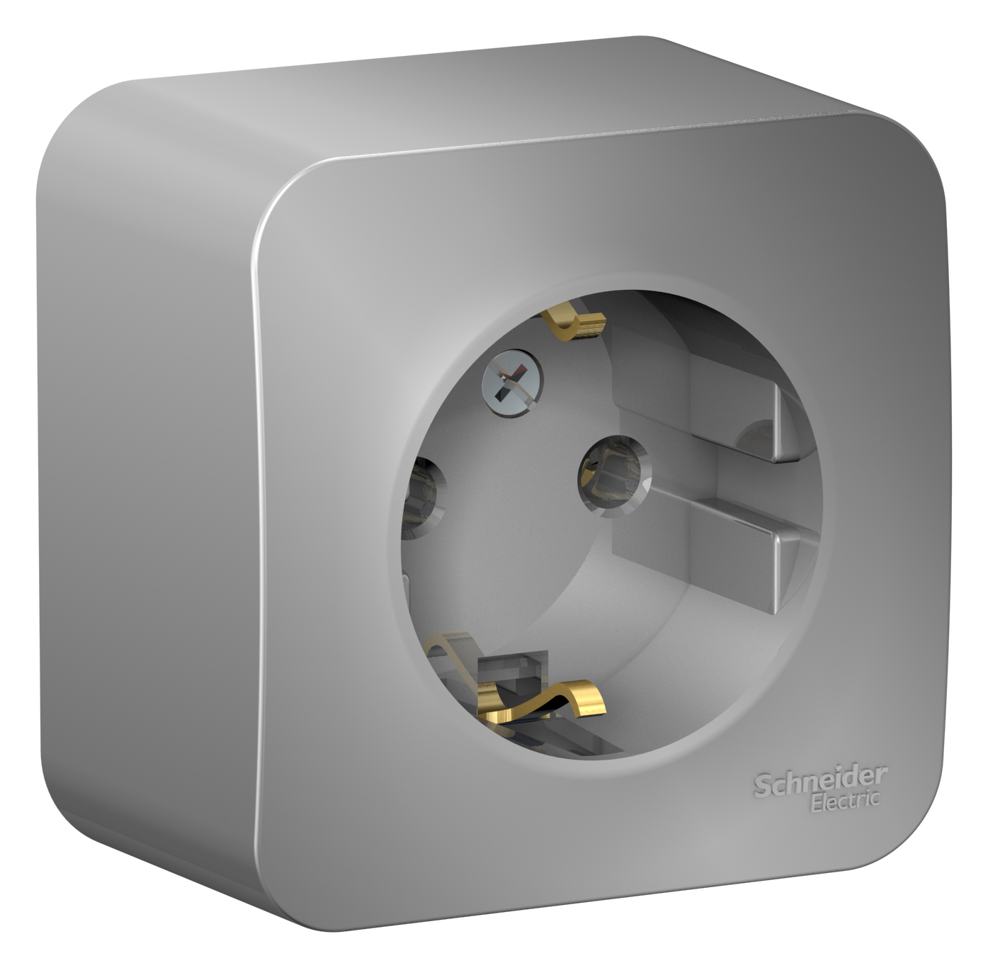 BLANCA О/У РОЗЕТКА с заземлением без шторок ИЗОЛ.ПЛ., 16А, 250В, АЛЮМИНИЙ