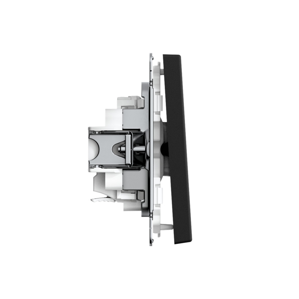 ARTGALLERY 1-клавишный ВЫКЛЮЧАТЕЛЬ, 10АХ, механизм, быстрозажим. клем., КАРБОН