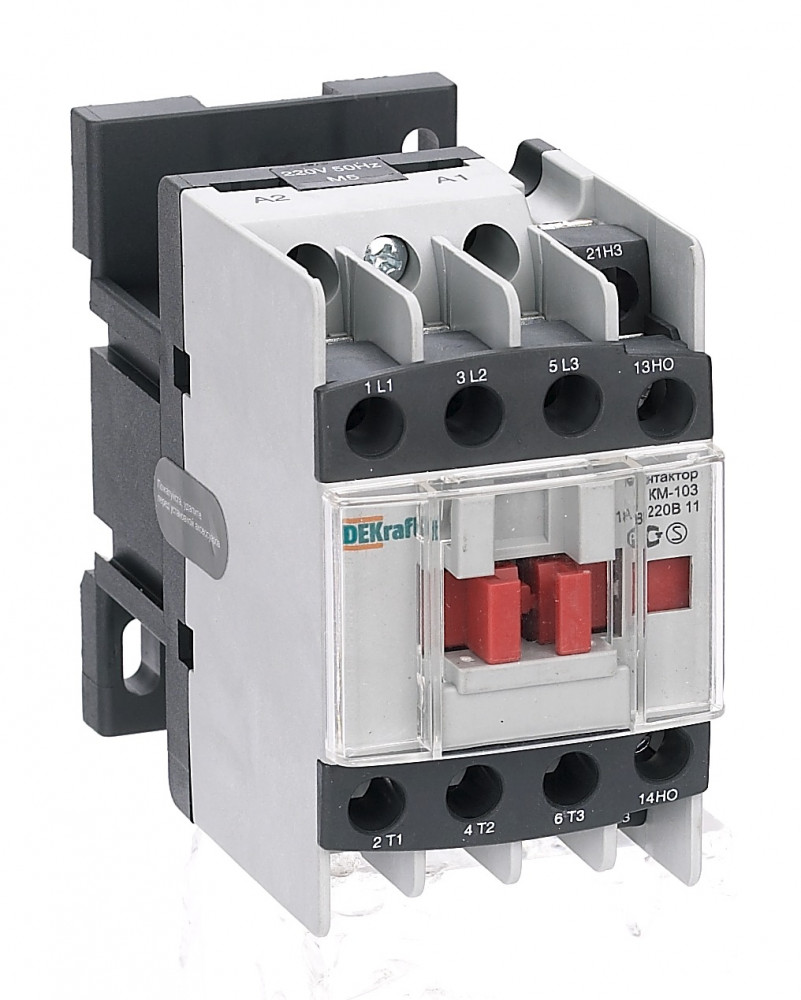 Контактор 18А 220В АС3 1НО+1НЗ КМ-103 Dekraft