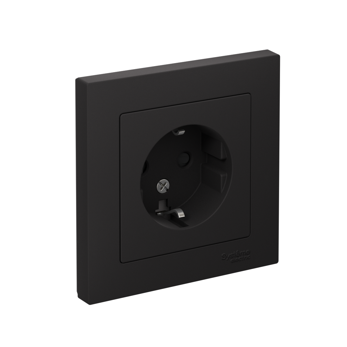 ATLASDESIGN РОЗЕТКА с заземлением со шторками, 16А, в сборе, КАРБОН