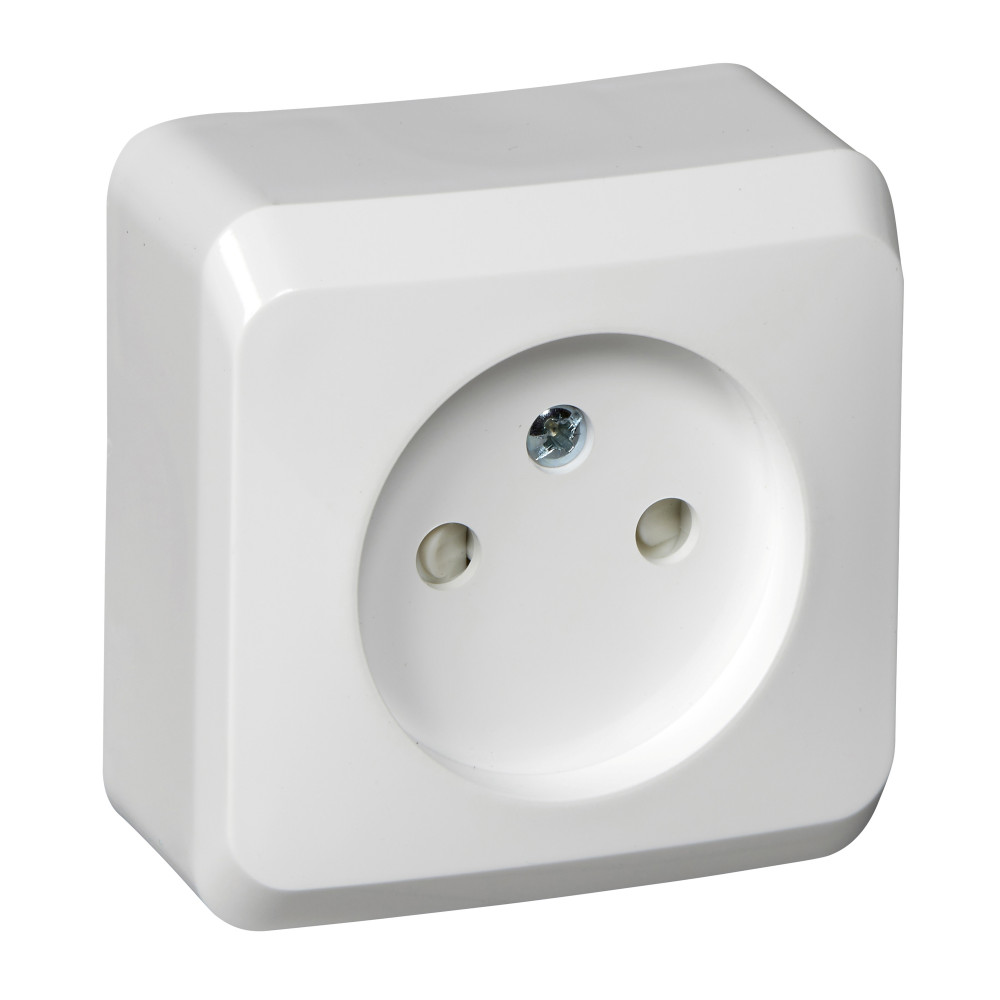ЭТЮД О/У РОЗЕТКА без заземления со шторками, 16А, 250В, БЕЛЫЙ