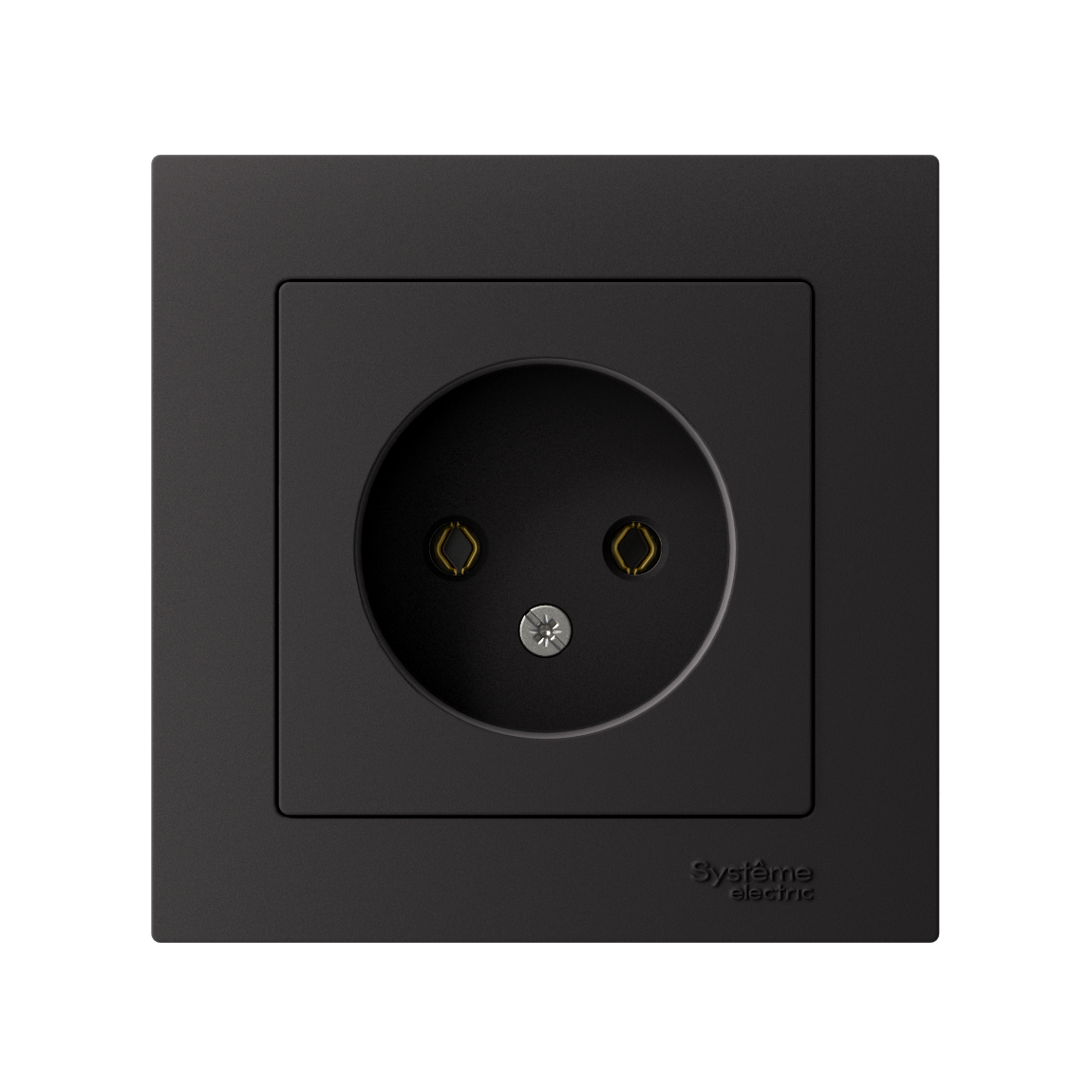 ATLASDESIGN РОЗЕТКА без заземления без шторок, 16А, в сборе, КАРБОН