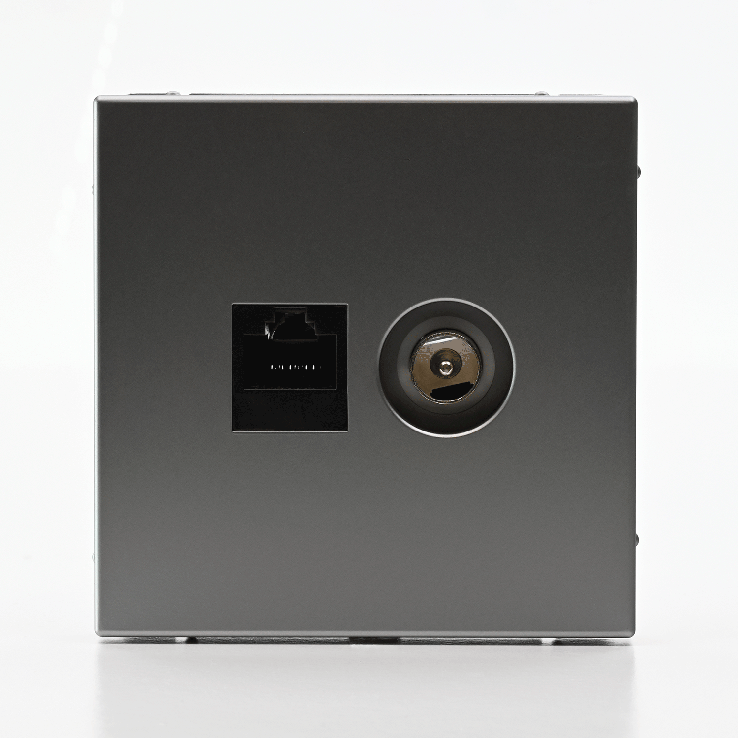 ARTGALLERY РОЗЕТКА двойная ТВ + компьютерная RJ45, кат. 5Е, СТАЛЬ