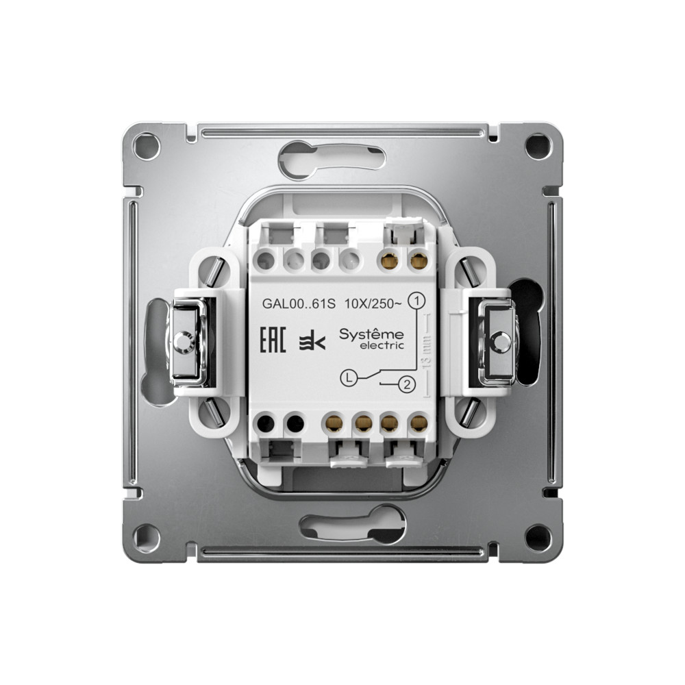 ARTGALLERY 1-клавишный ПЕРЕКЛЮЧАТЕЛЬ, 10АХ, механизм, быстрозажим. клем., БЕЛЫЙ