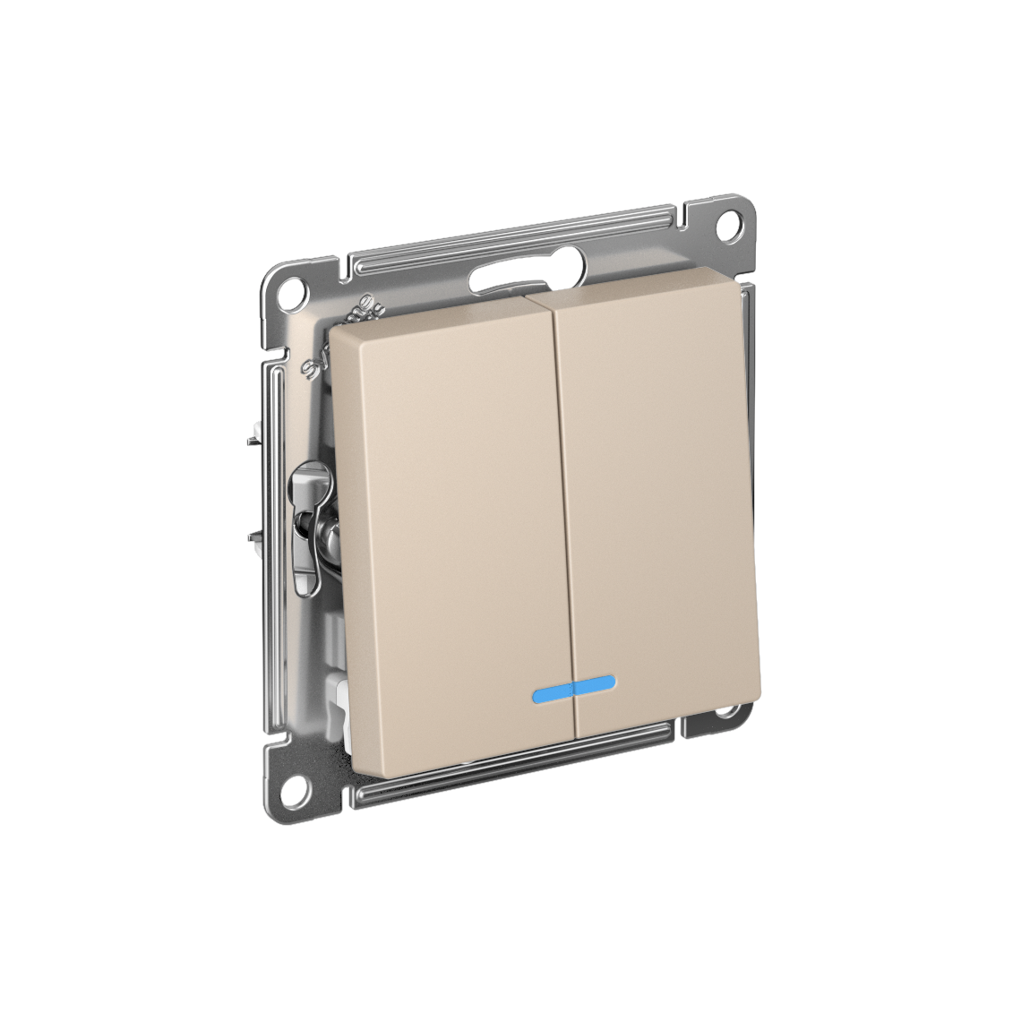 ATLASDESIGN 2-клавишный ВЫКЛЮЧАТЕЛЬ с подсветкой, сх.5а, 10АХ, механизм, ПЕСОЧНЫЙ
