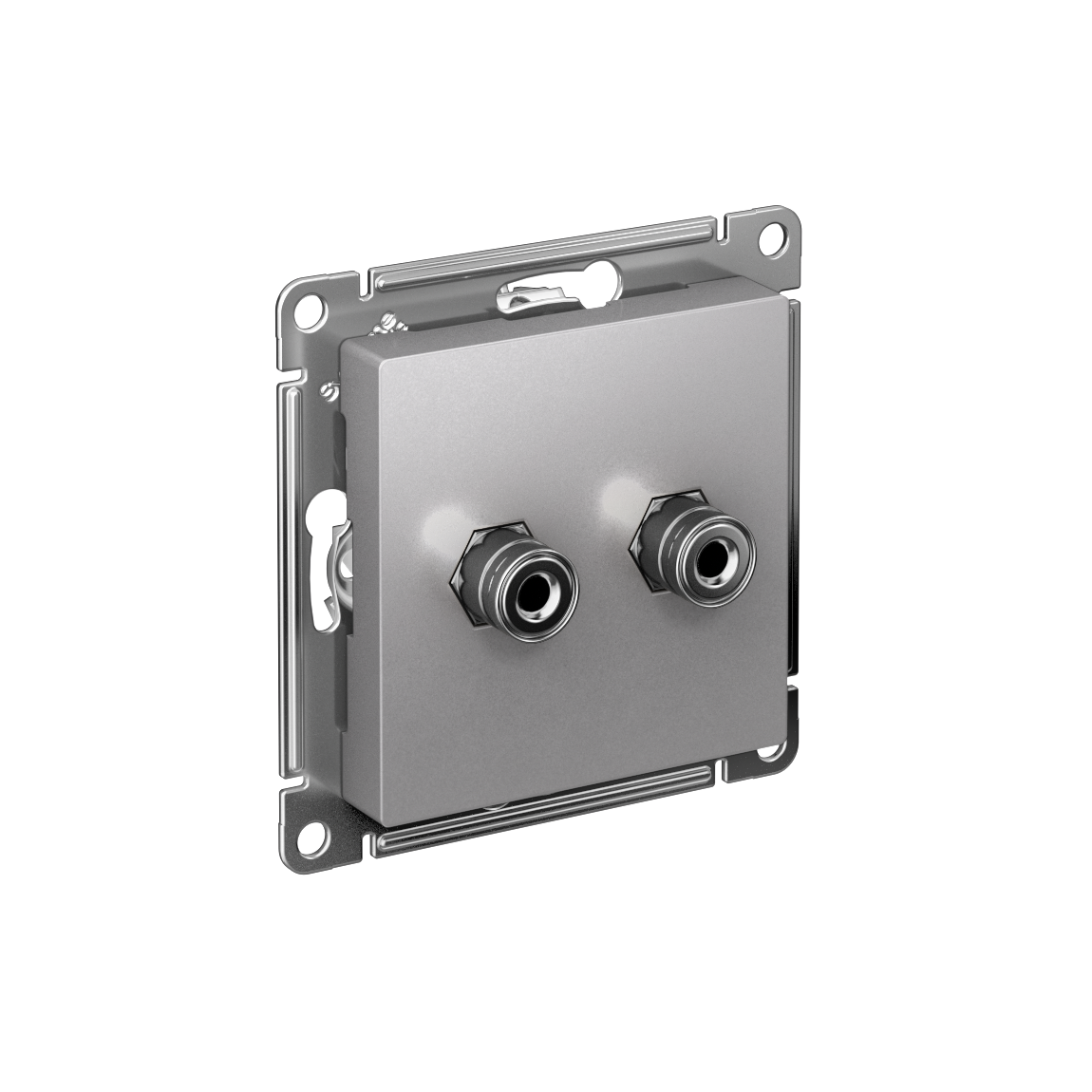 ATLASDESIGN АУДИОРОЗЕТКА двойная, АЛЮМИНИЙ