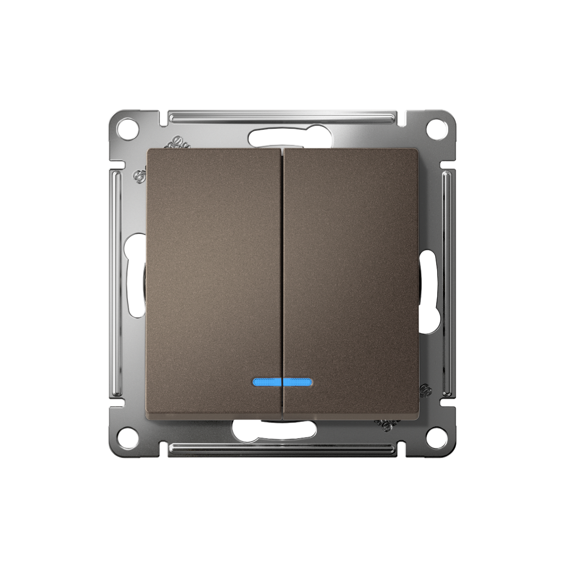 ATLASDESIGN 2-клавишный ВЫКЛЮЧАТЕЛЬ с подсветкой, сх.5а, 10АХ, механизм, МОККО