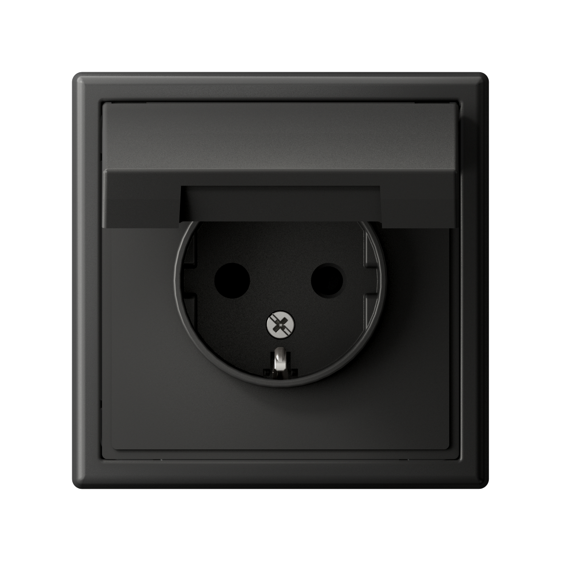 ARTGALLERY РОЗЕТКА с заземл. со шторк. с крышкой, 16А, IP20, механизм, БАЗАЛЬТ