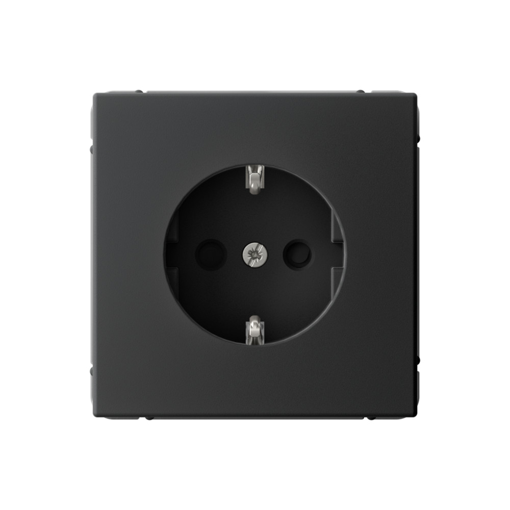 ARTGALLERY РОЗЕТКА с заземлением со шторками, 16А, механизм, быстрозажим. клем., КАРБОН