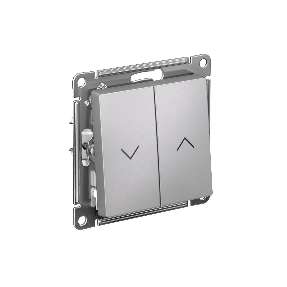 ATLASDESIGN 2-клавишный ВЫКЛЮЧАТЕЛЬ ДЛЯ ЖАЛЮЗИ, сх.4, 10А, механизм, АЛЮМИНИЙ