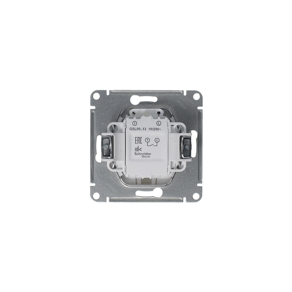 GLOSSA 1-клавишный ВЫКЛЮЧАТЕЛЬ с подсветкой, сх.1а, 10AX, механизм, ПЛАТИНА