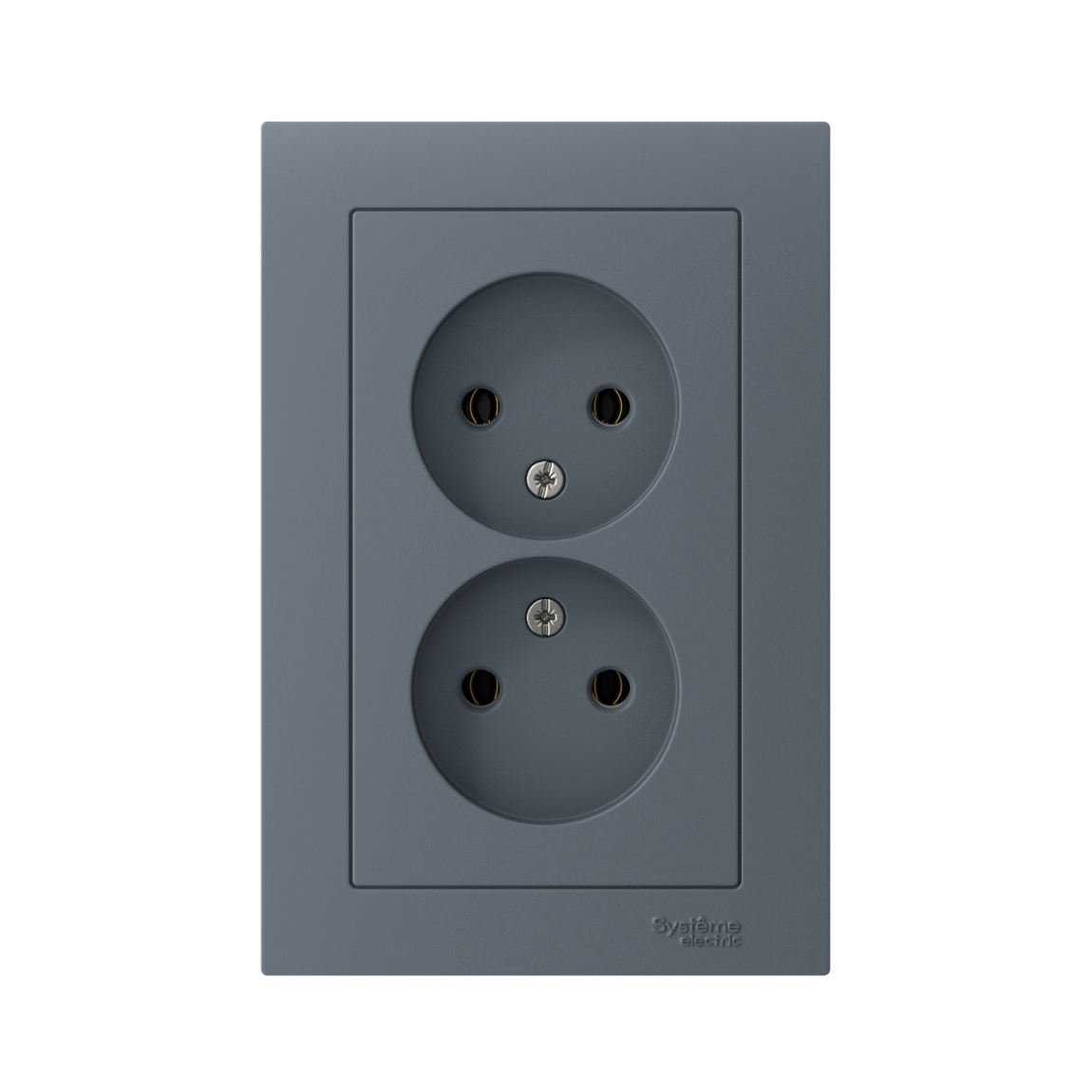 ATLASDESIGN РОЗЕТКА двойная без заземления, 16А, в сборе, ГРИФЕЛЬ