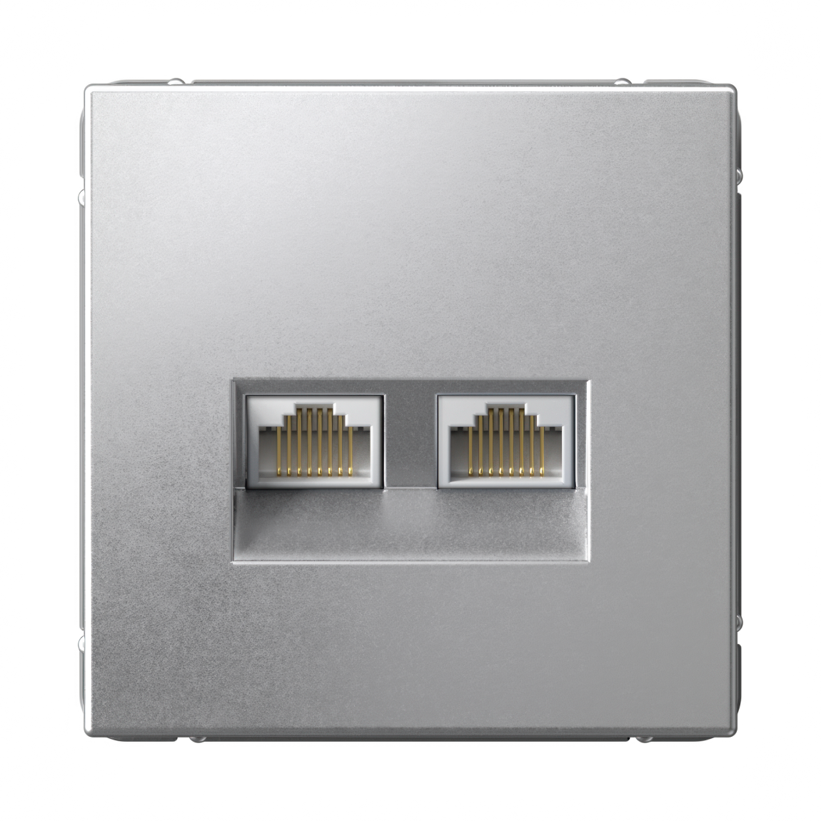 ARTGALLERY РОЗЕТКА двойная компьютерная RJ45+RJ45, кат.6А, механизм, АЛЮМИНИЙ