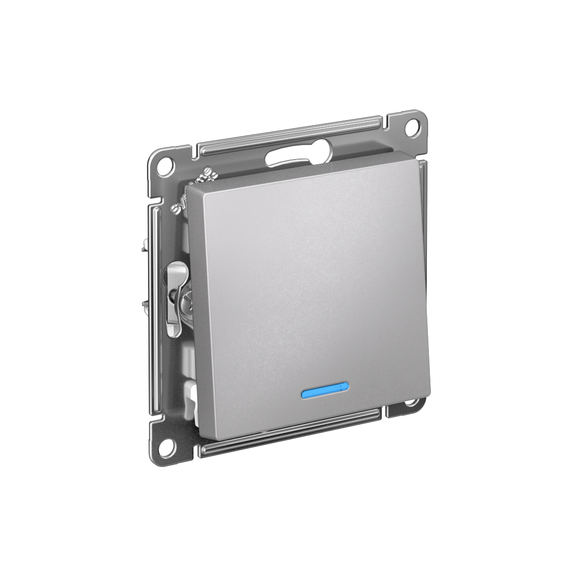 ATLASDESIGN 1-клавишный ВЫКЛЮЧАТЕЛЬ с подсветкой, сх.1а, 10АХ, механизм, АЛЮМИНИЙ