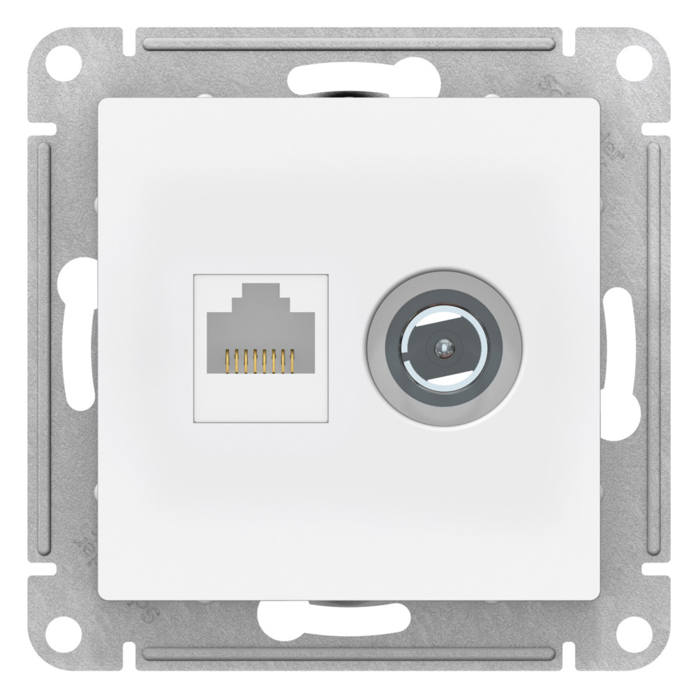 ATLASDESIGN РОЗЕТКА двойная ТВ + компьютерная RJ45 кат. 5e, механизм, ЛОТОС