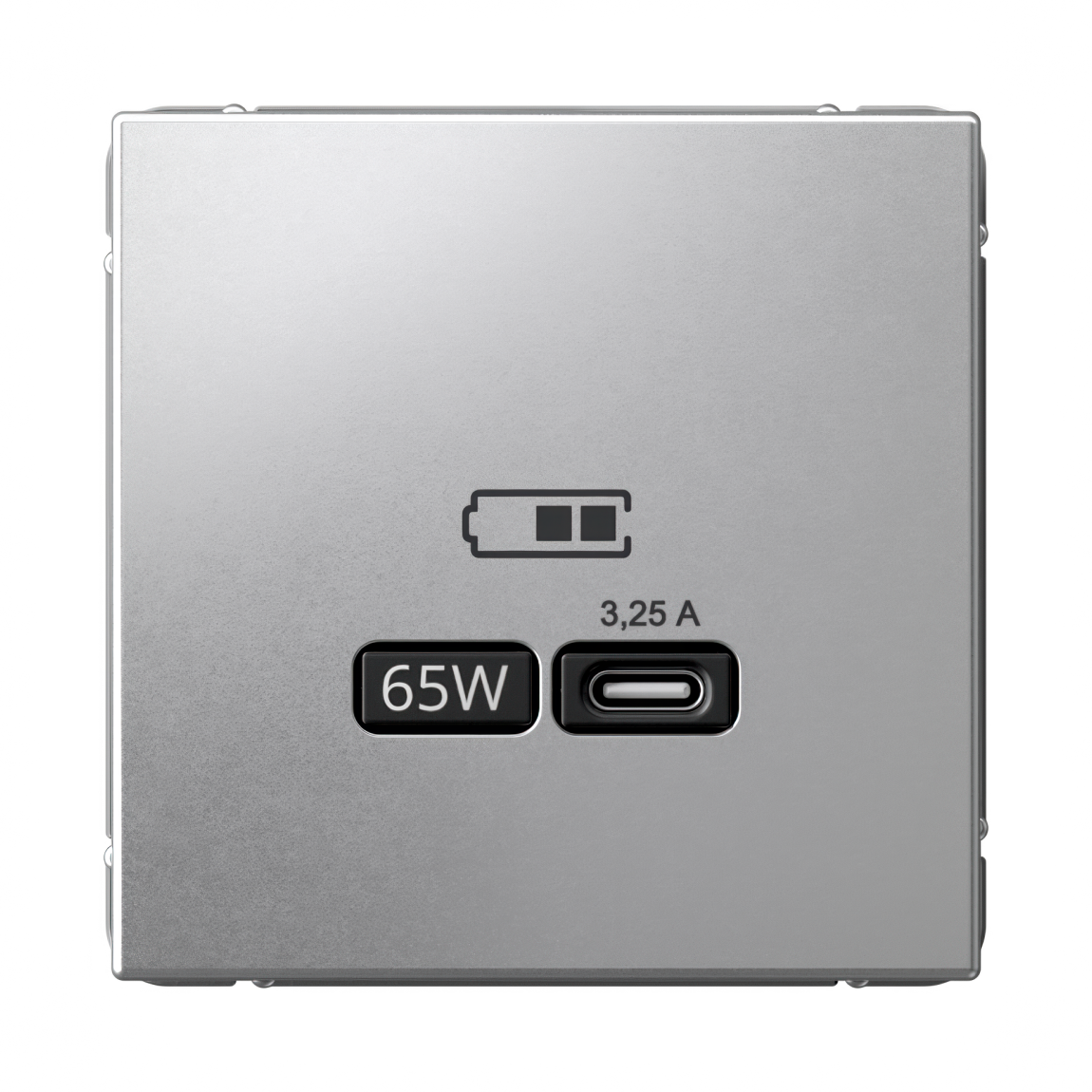 ARTGALLERY USB РОЗЕТКА тип-С 65Вт высокоскор.заряд. QC, PD, механизм, АЛЮМИНИЙ