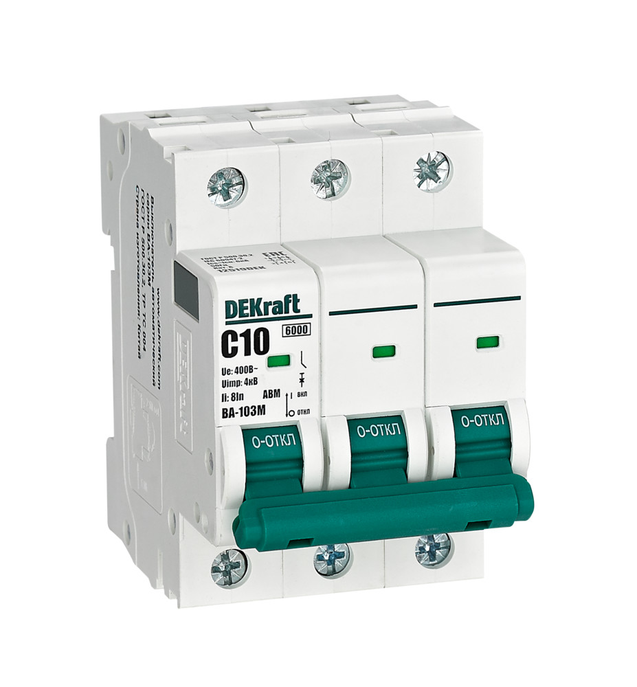 Автоматический выключатель ВА-103М 3P 10А C 6кА без теплозащиты