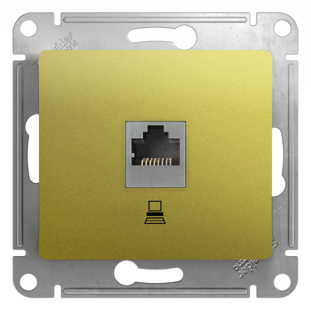 GLOSSA РОЗЕТКА компьютерная RJ45 кат.5Е, механизм, ФИСТАШКОВЫЙ