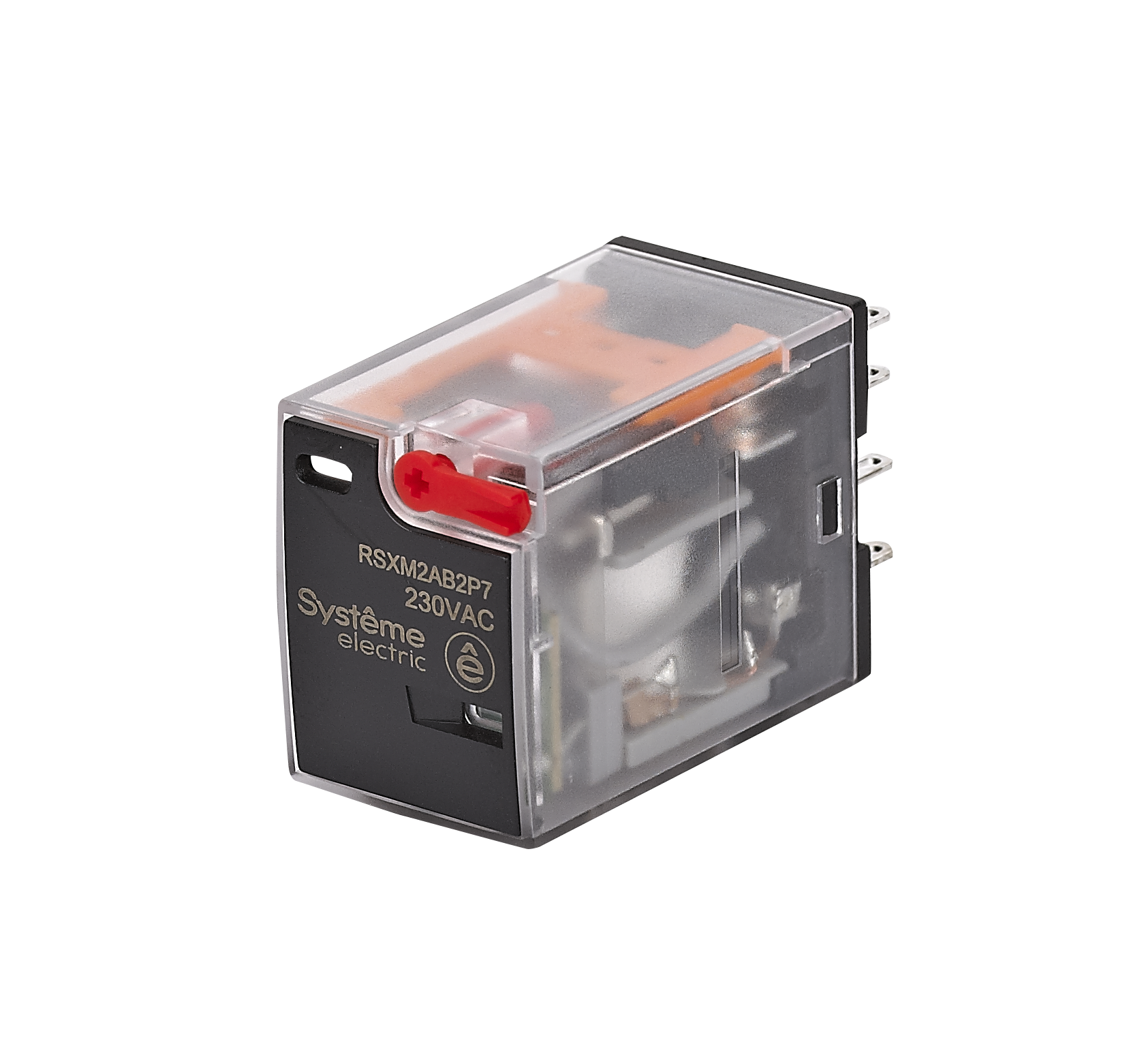 Реле 12A 2CO 230VAC тест кнопка LED
