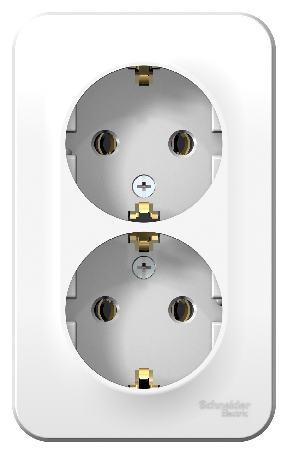 BLANCA О/У РОЗЕТКА двойная с заземлением без шторок, ИЗОЛ.ПЛ., 16А, 250В, БЕЛЫЙ